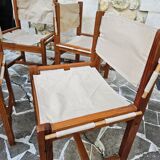 Set of 4 Safari chairs in pine