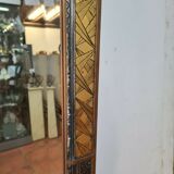 Golden patinated art deco mirror - 160x76cm