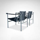 early number LC1 armchair by Le Corbusier et al for Cassina 1970s, set of 2