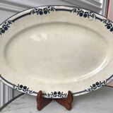 oval flat Terre de Fer bleu XIXth