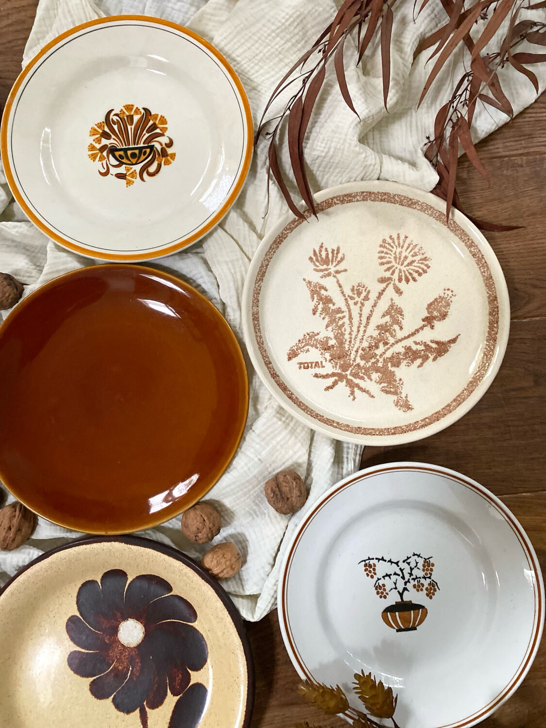 Mismatched antique plates