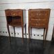 Paire de tables de chevet style Louis XV en marqueterie