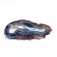 Vintage blue brown agate slice tray agate ashtray 1960