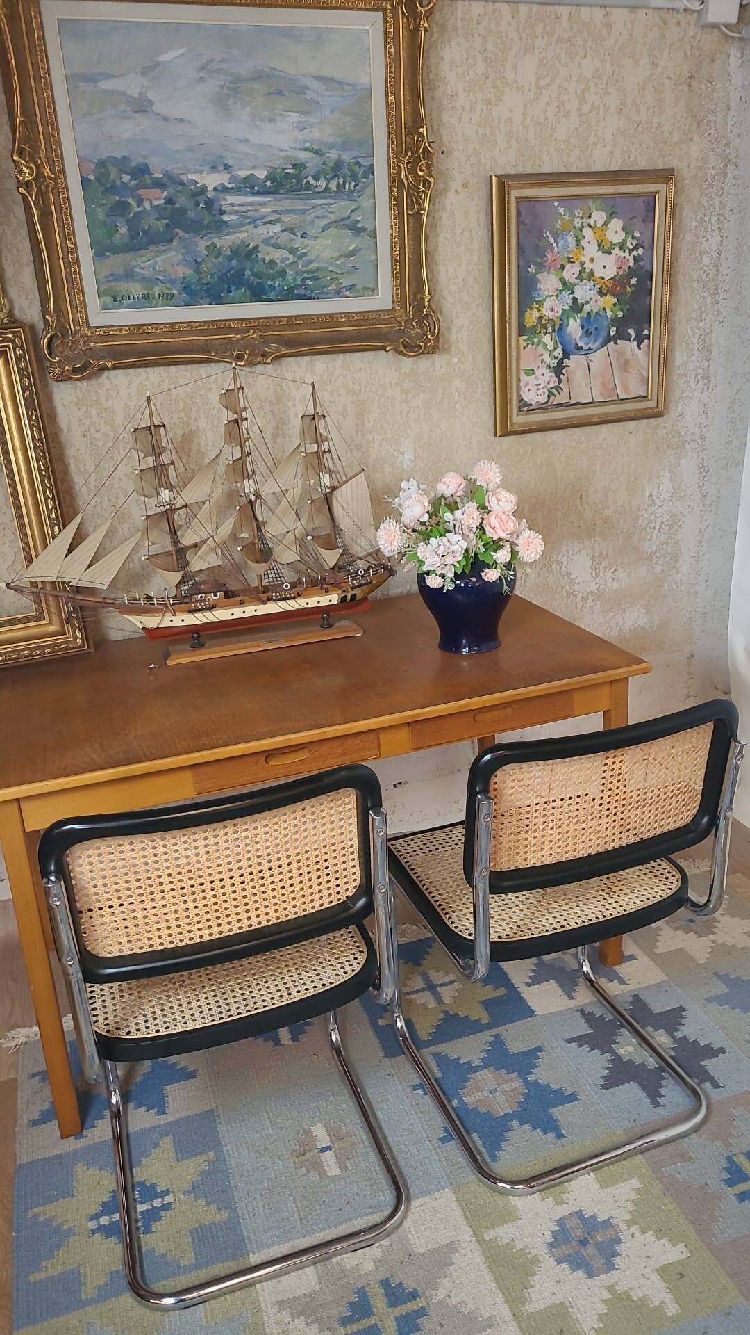 Chaise Cesca B32 noire d'après Marcel Breuer, Italie