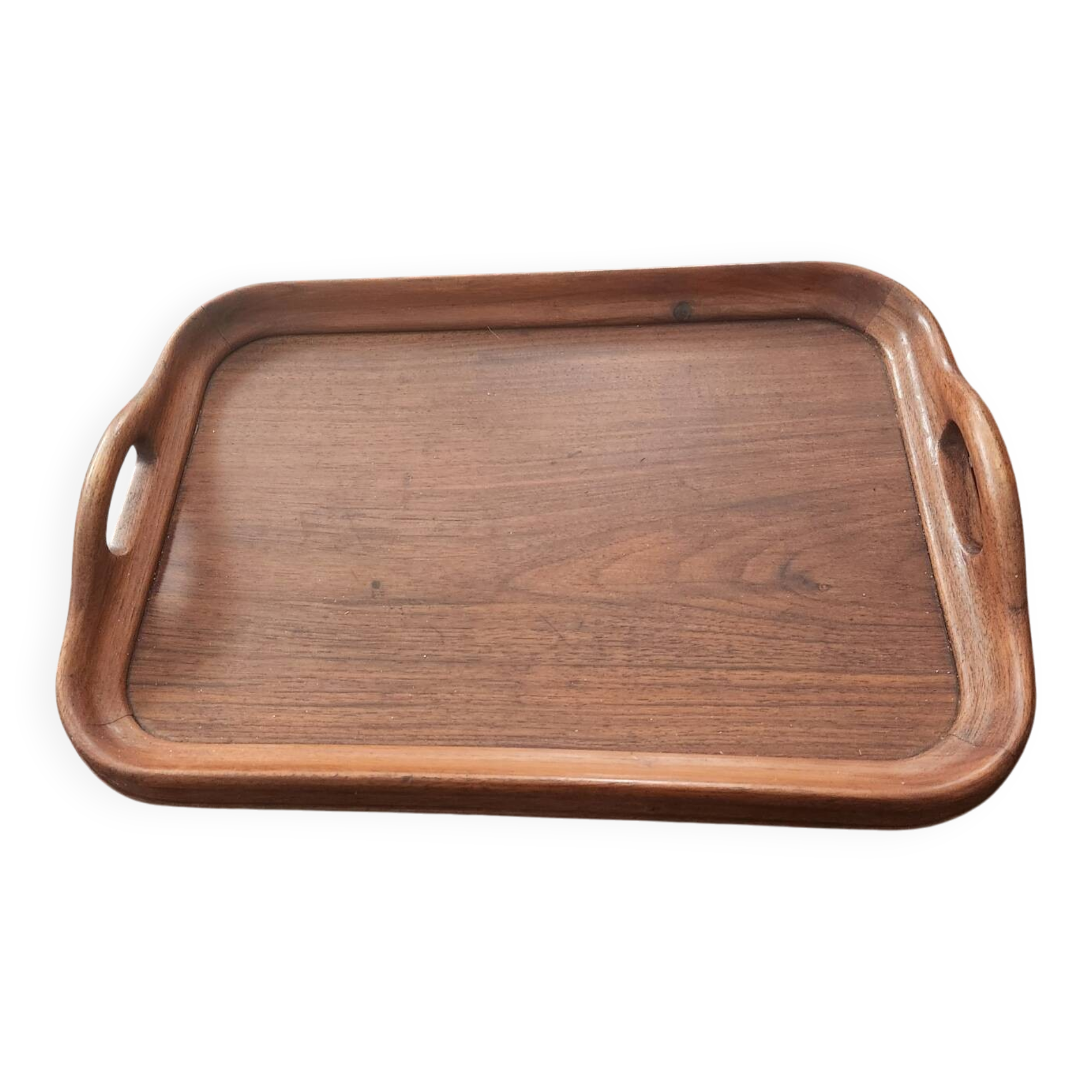 Antique teak tray: vintage