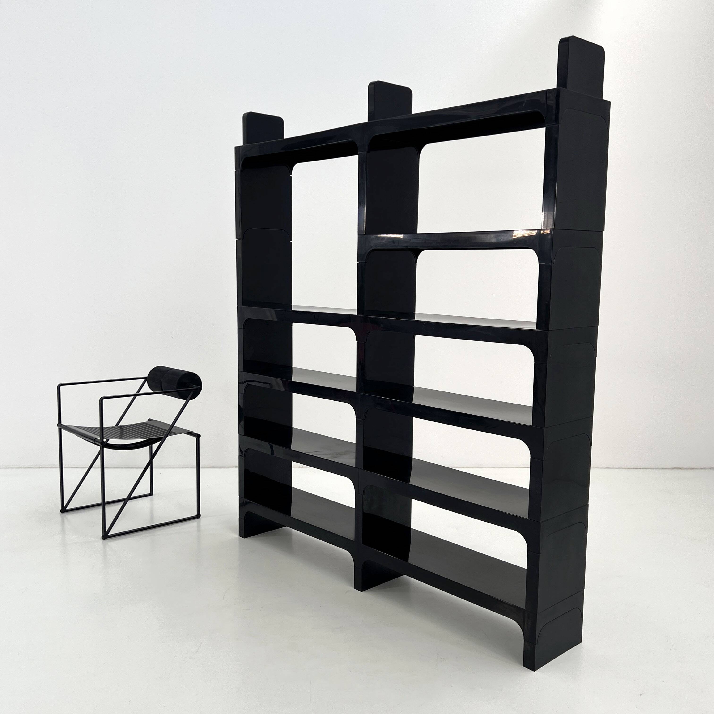 Modular black shelf by Olaf Von Bohr for Kartell, 1970