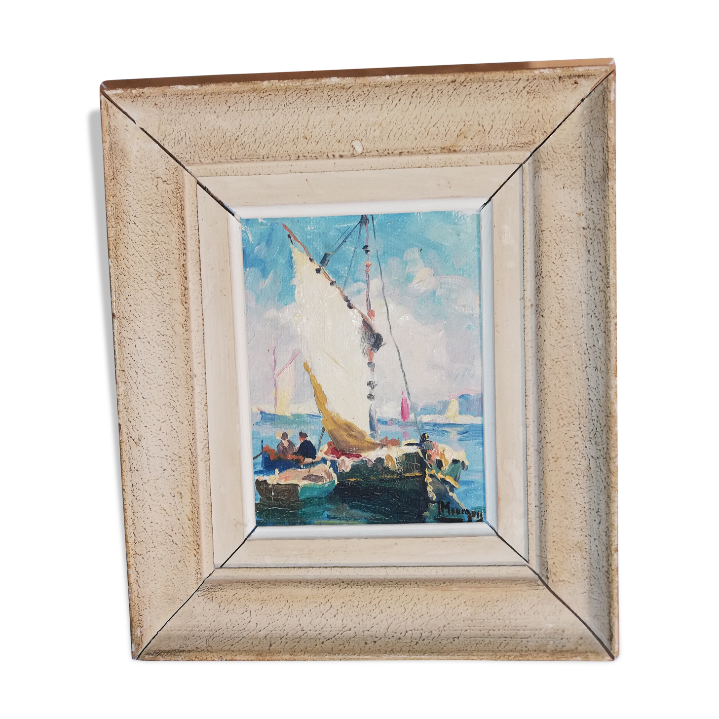 Oil on cardboard showing St Tropez