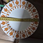 Set of 17 vintage Sarreguemines plates – Capri Ligoin model – orange