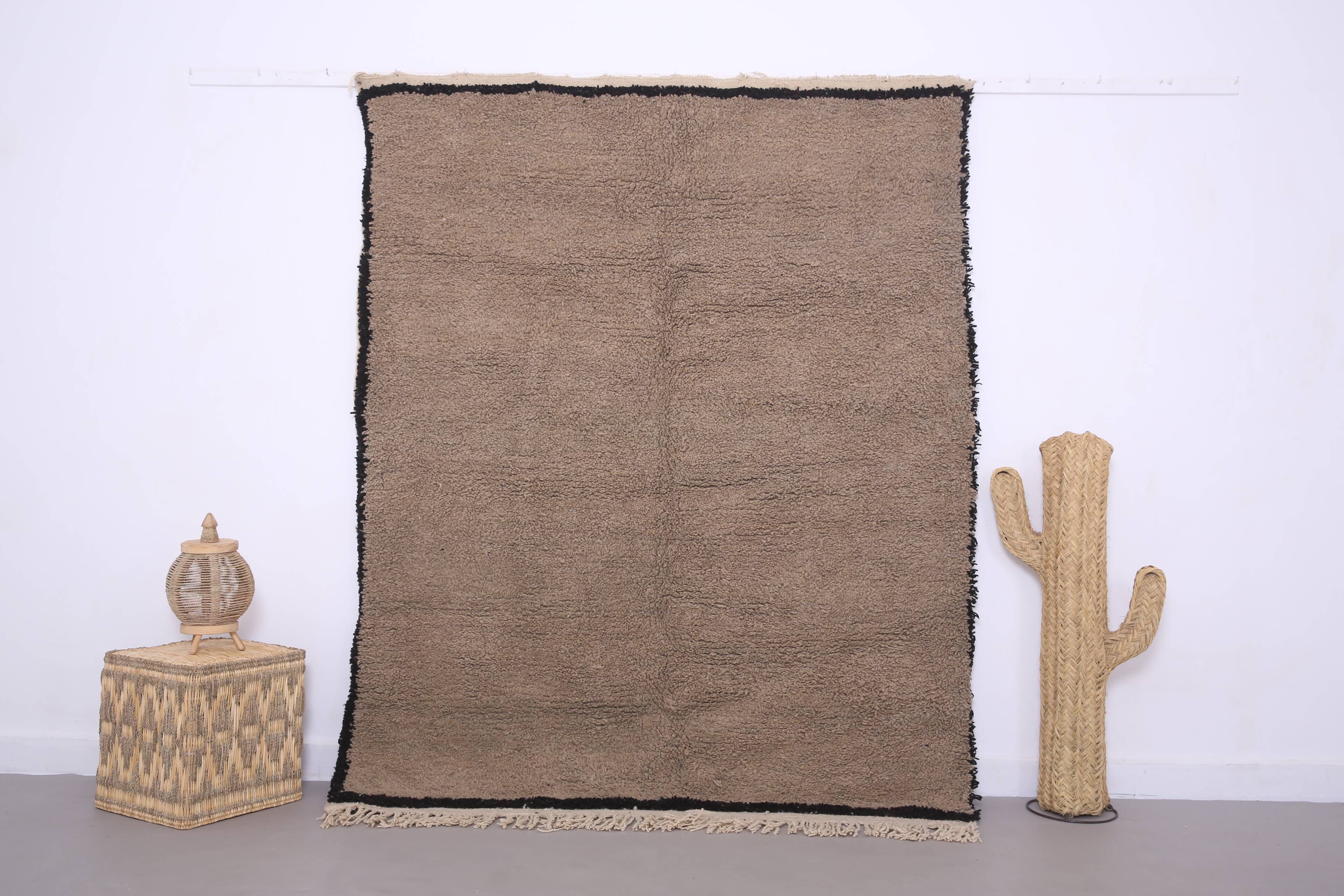 Taupe Handmade Moroccan Rug 177 x 219 cm - Berber Wool Rug - Bohemian Style