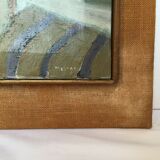 OIL ON CANVAS JEAN MAUFAY ABSTRACT COMPOSITION SCENE OF INTERIOR