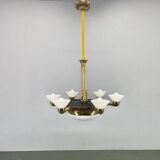 Art Deco chandelier with glass shade, Czechoslovakia, 1930s