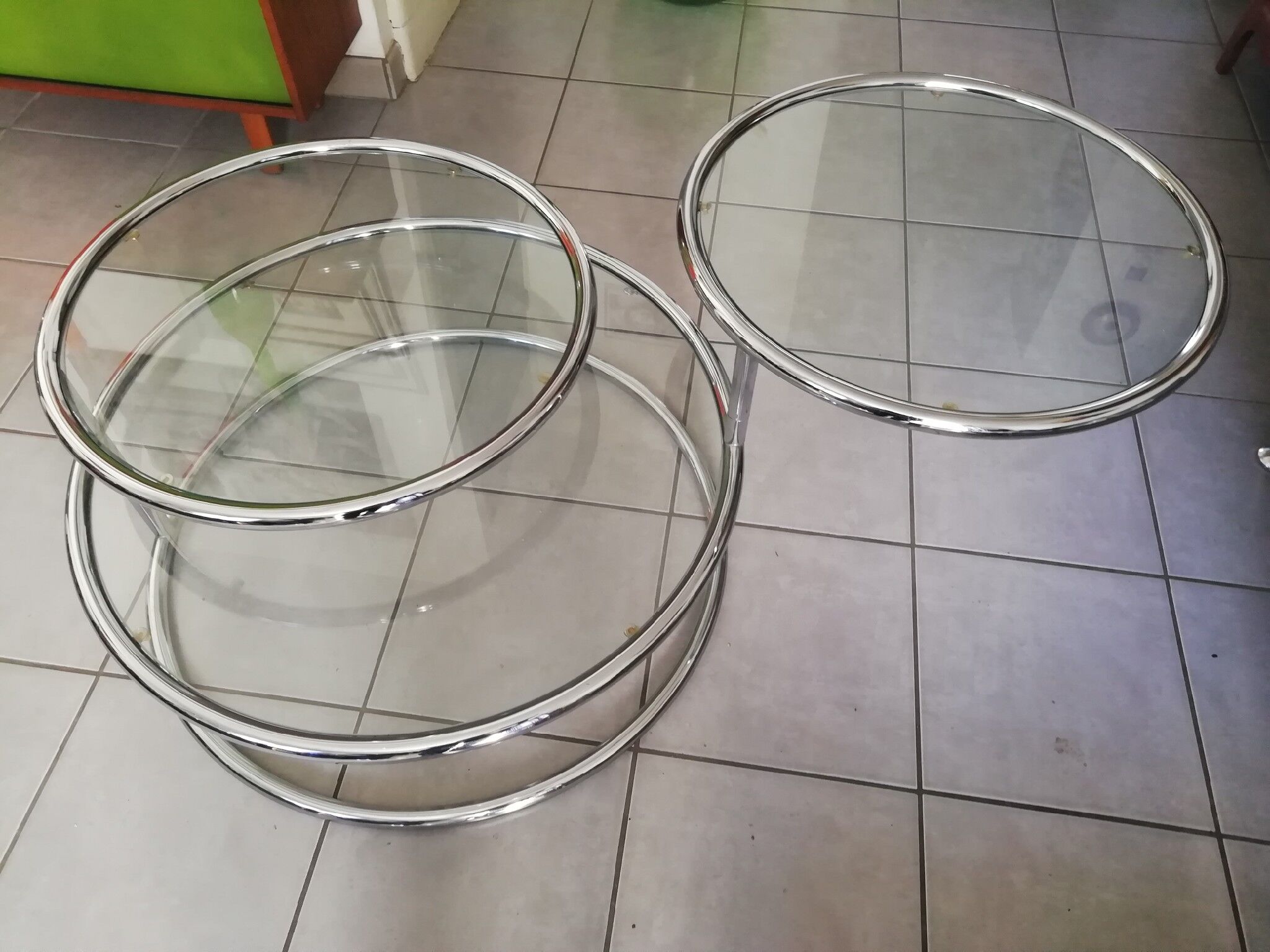 Glass coffee table years 70