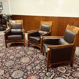 Classic Art Deco Armchair Black High