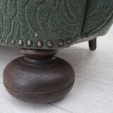 1960s, Danish 3-seater sofa, green furniture wool, oak wood.