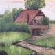 Old canvas landscape 65 x 54 cm