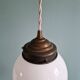 Art Deco trio of suspensions in white opaline, 1930s