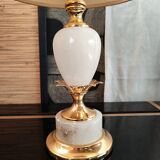 Alabaster and gilded brass lamp