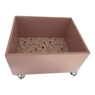 Soft pink wheeled box