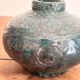 Glazed Engraved Bowl Vase with Geometric Flowers, Popular Art from the 50s