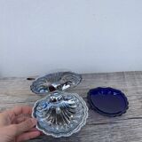 Silver-plated metal shell butter dish