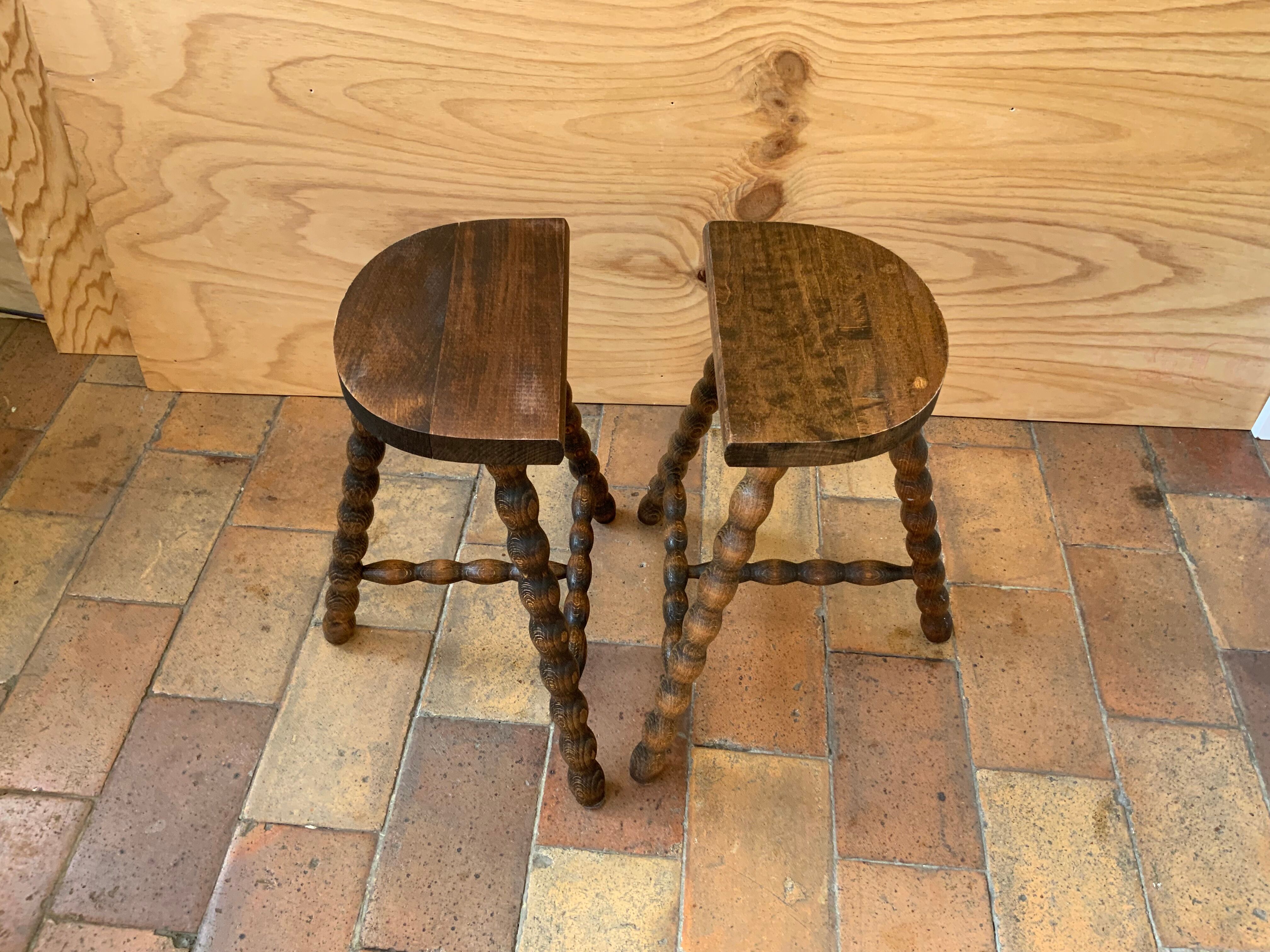 Pair of tripod stools
