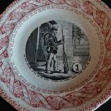Talking plate with theme Gien N° 1 late nineteenth