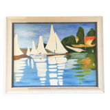 Painting white sailboats