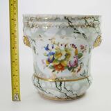 Antique Porcelain planter hand painted with mascarons with lion's head in relief-nineteenth century