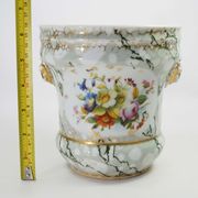 Antique Porcelain planter hand painted with mascarons with lion's head in relief-nineteenth century