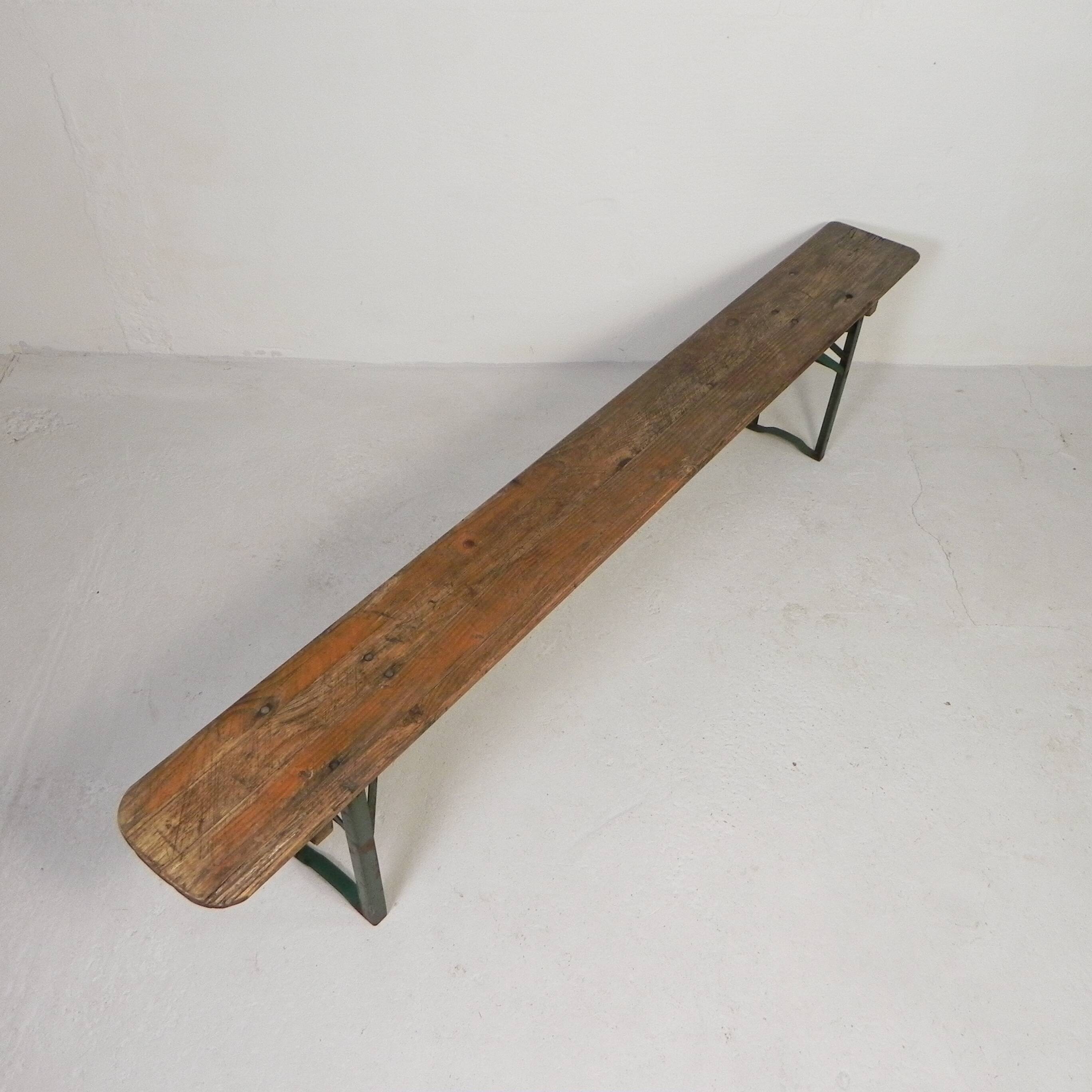 Folding bench, terrace bench, 216 cm long, 1960s