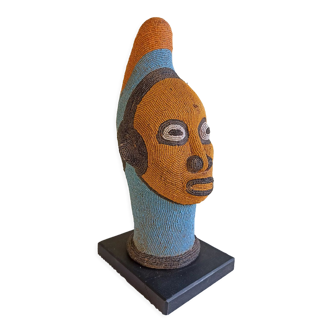 Beaded ceramic head African art Ifé from Nigeria