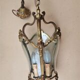 Bronze lantern Louis XV style in working order, curved glasses