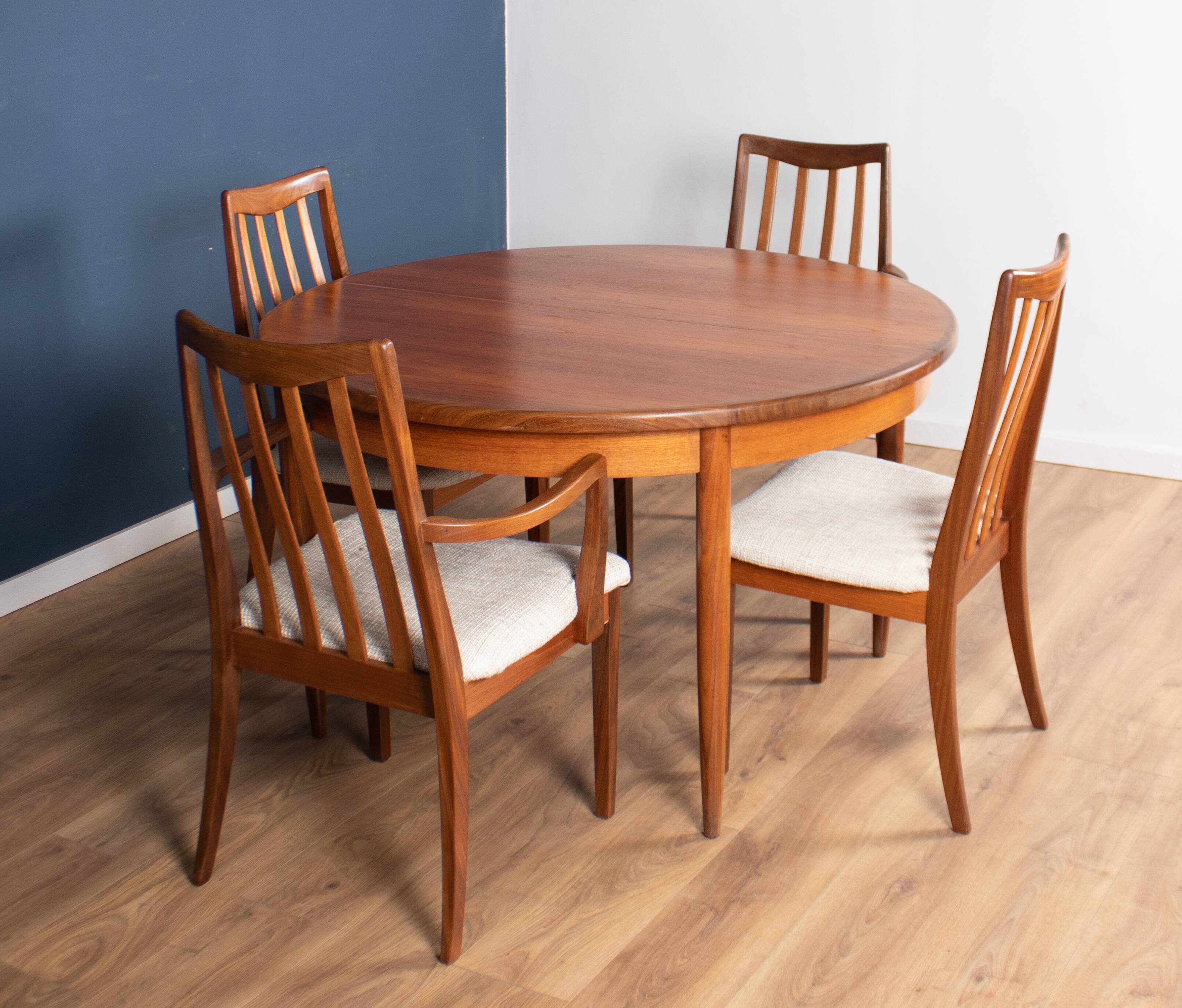 Retro teak 1960s mid century dining table & 6 chairs by G plan Victor Wilkins