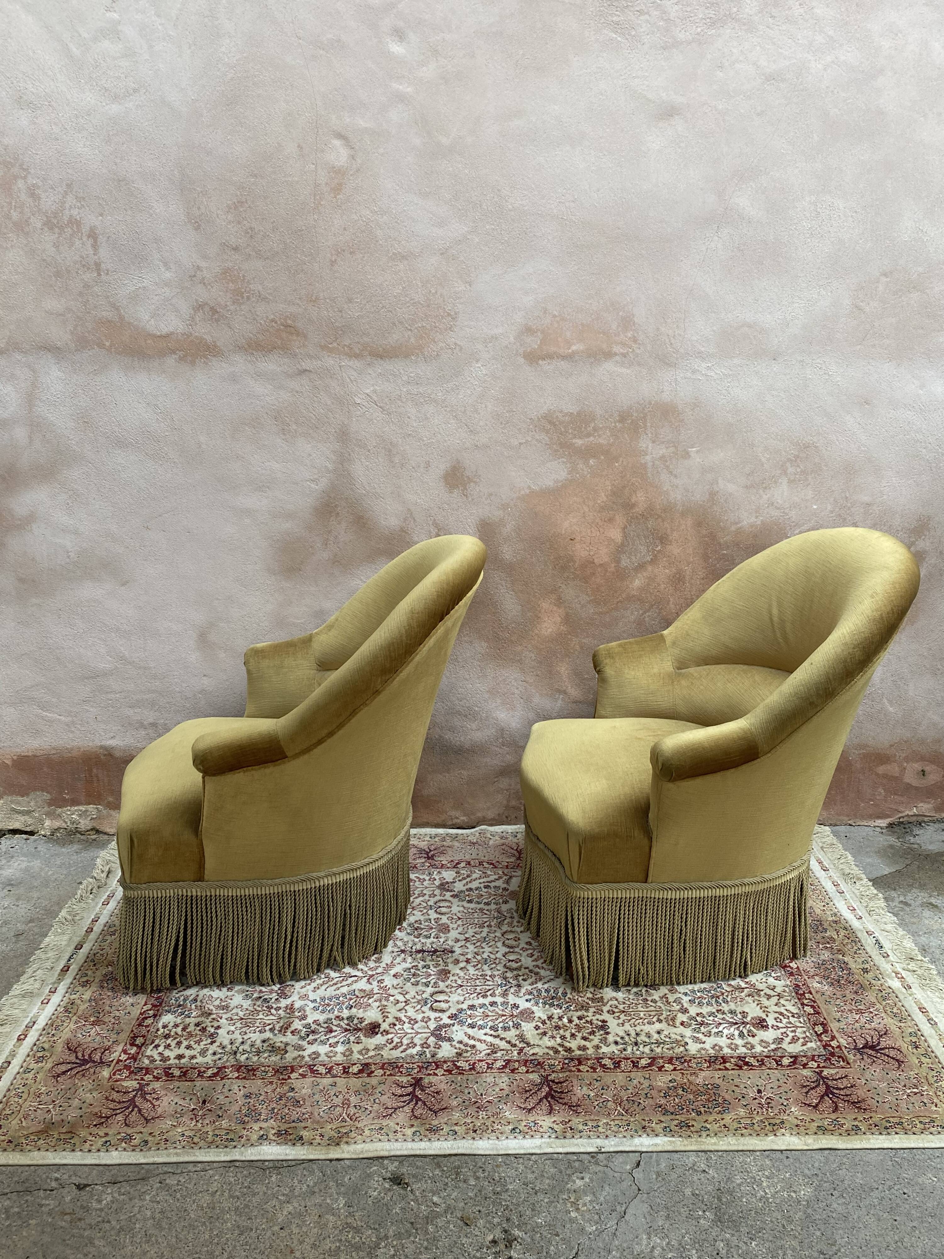 Pair of toad armchairs
