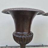 Pair of Medici cast iron vases from a bourgeois house - H73cm