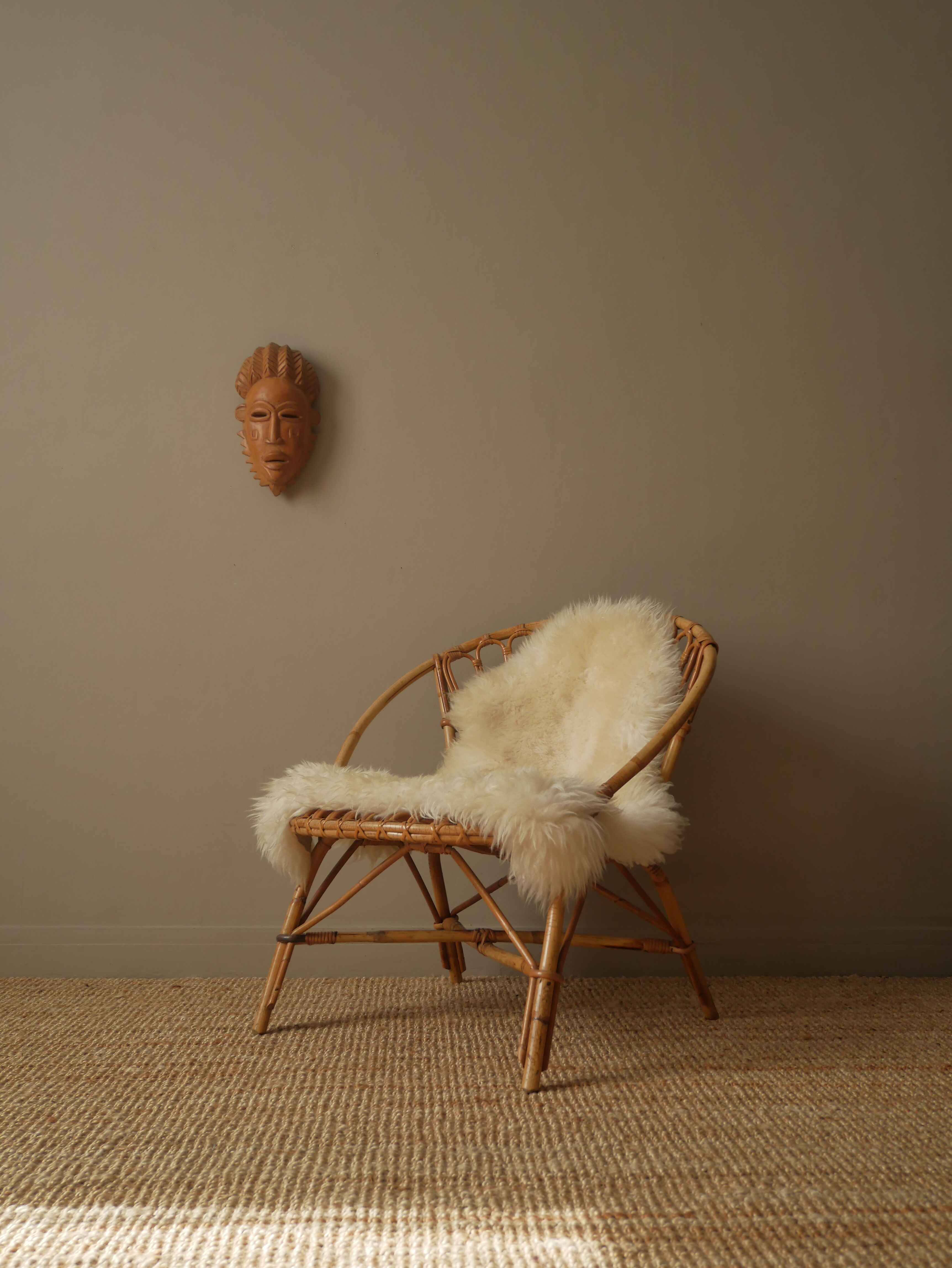 Carved wooden mask African art tribal ethnic decoration