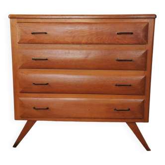 Commode vintage pieds compas, en chêne.