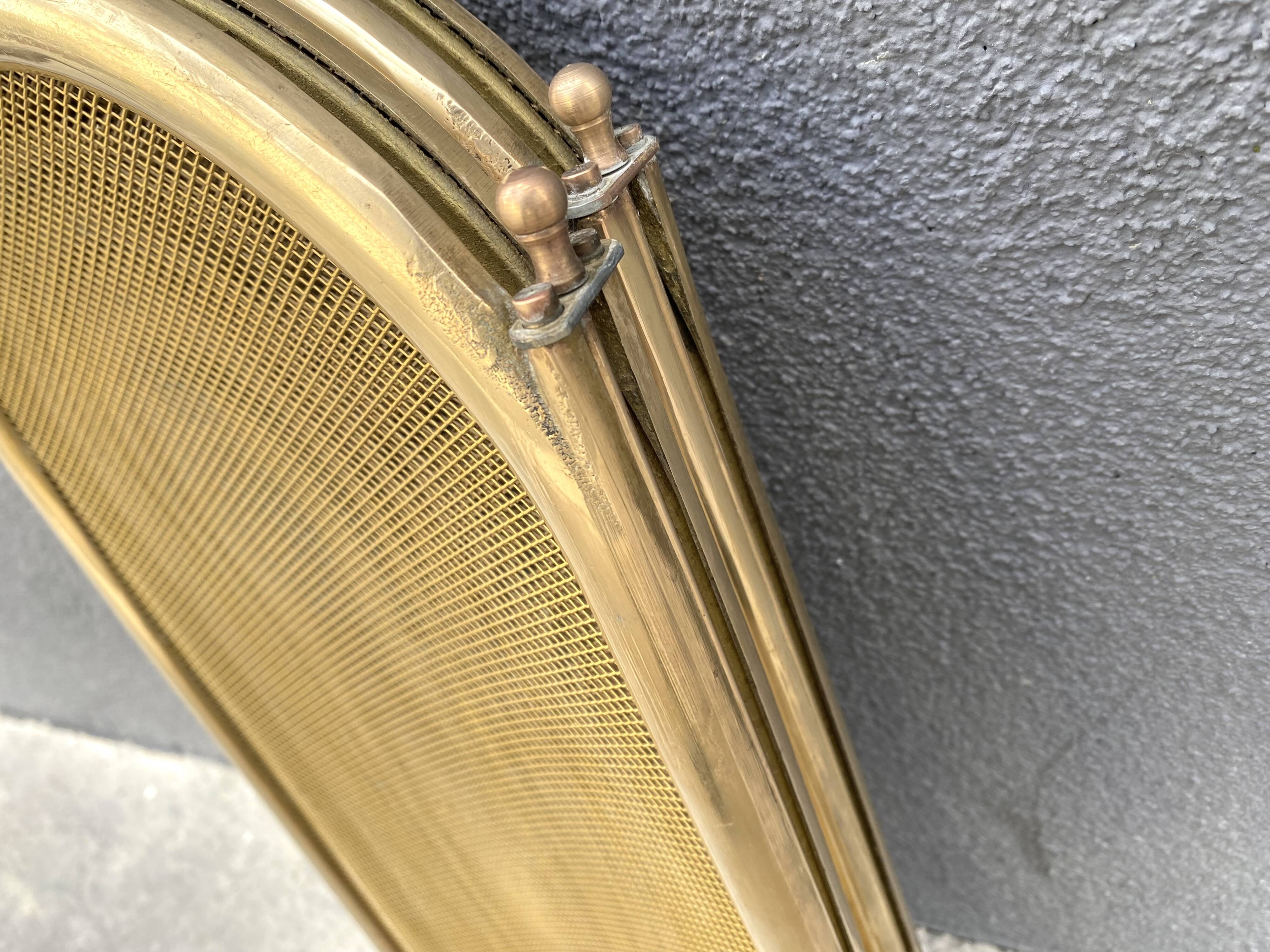 1950s brass fireplace screen