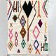 Moroccan berber carpet azilal ecru with multicolored patterns 180x101cm