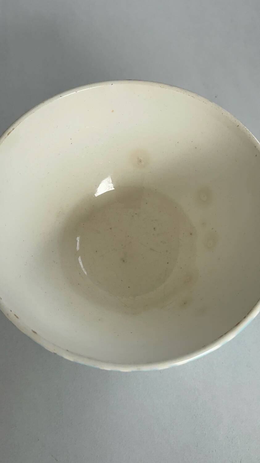 Antique bowl digoin france | blue striped earthenware bowl | collectible tableware