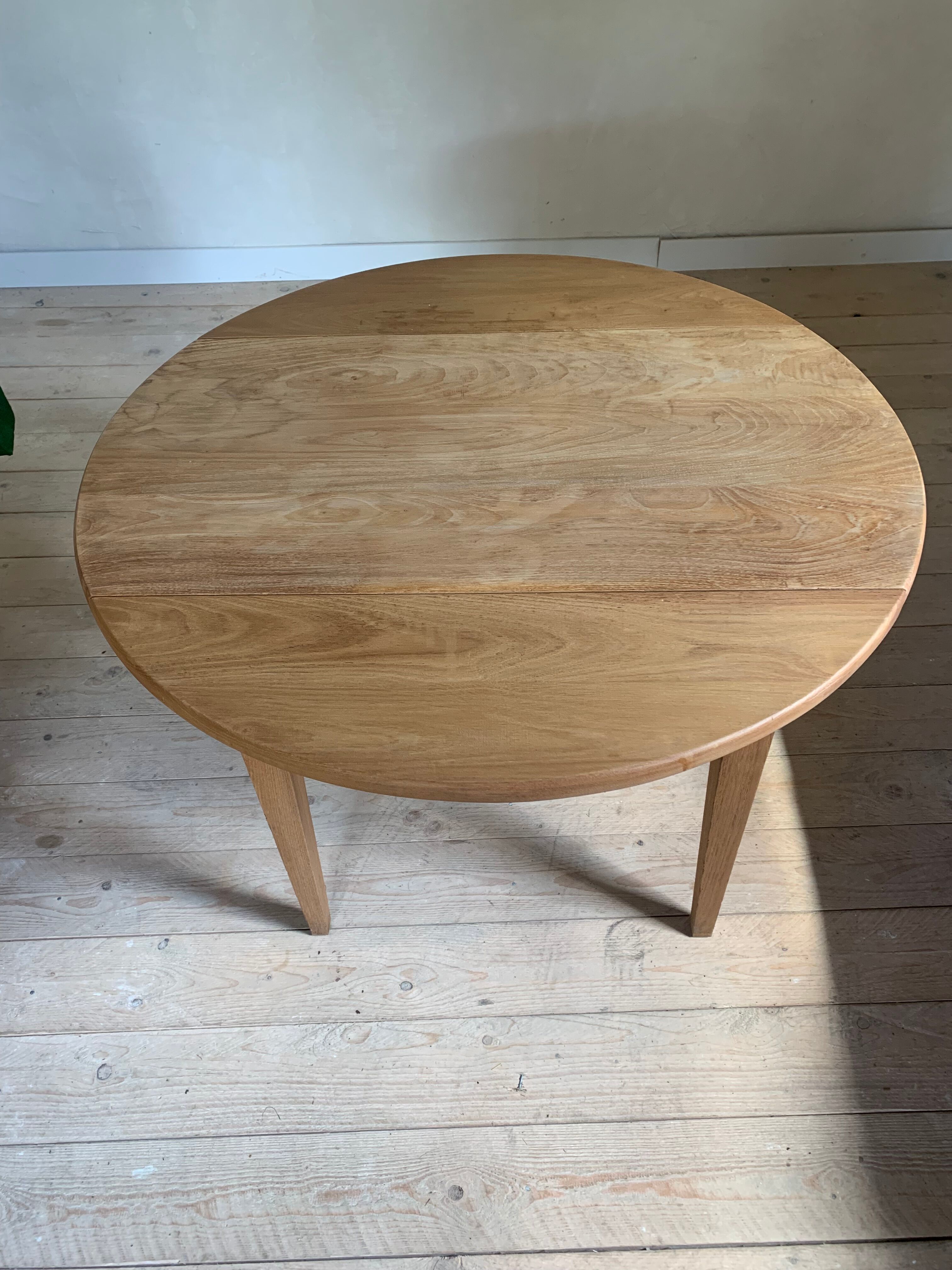 Modular table with vintage solid oak flap