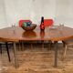 Round table with teak extension design Pierre Guariche edition Huchers Minvielle 1960