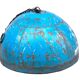 Metal hanging with its original blue colour