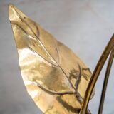 Rhubarb leaf brass floor lamp, Italy, 1970s
