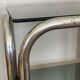 Chrome and smoked glass side table