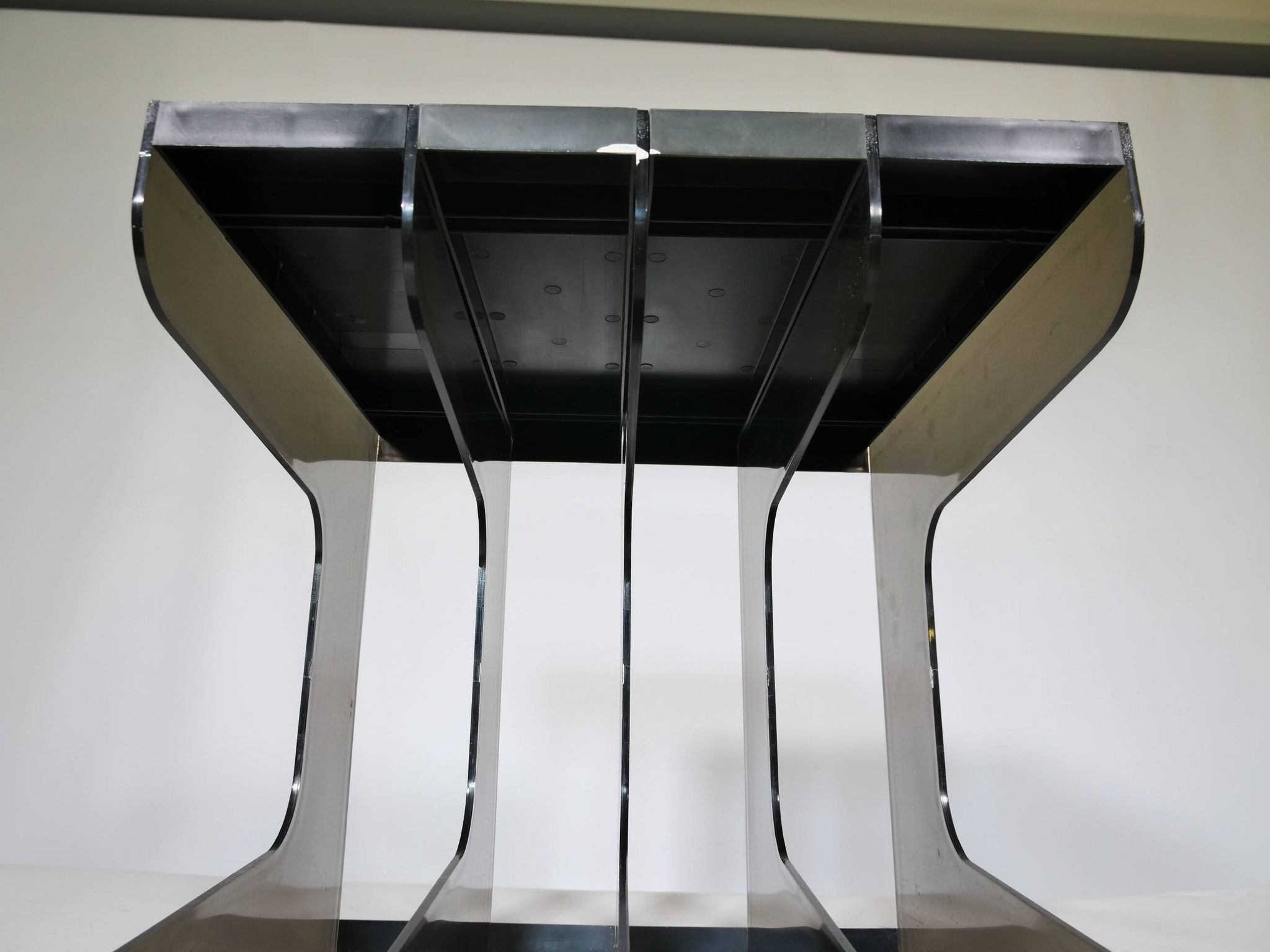 Rack à disques en vinyle de l'ère spatiale en acrylique fumé, années 1970