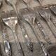 12 silver-plated metal cake forks, Ercuis Russian model.