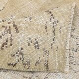 Vintage Cream & Brown Turkish Handmade Rug, 149x252Cm
