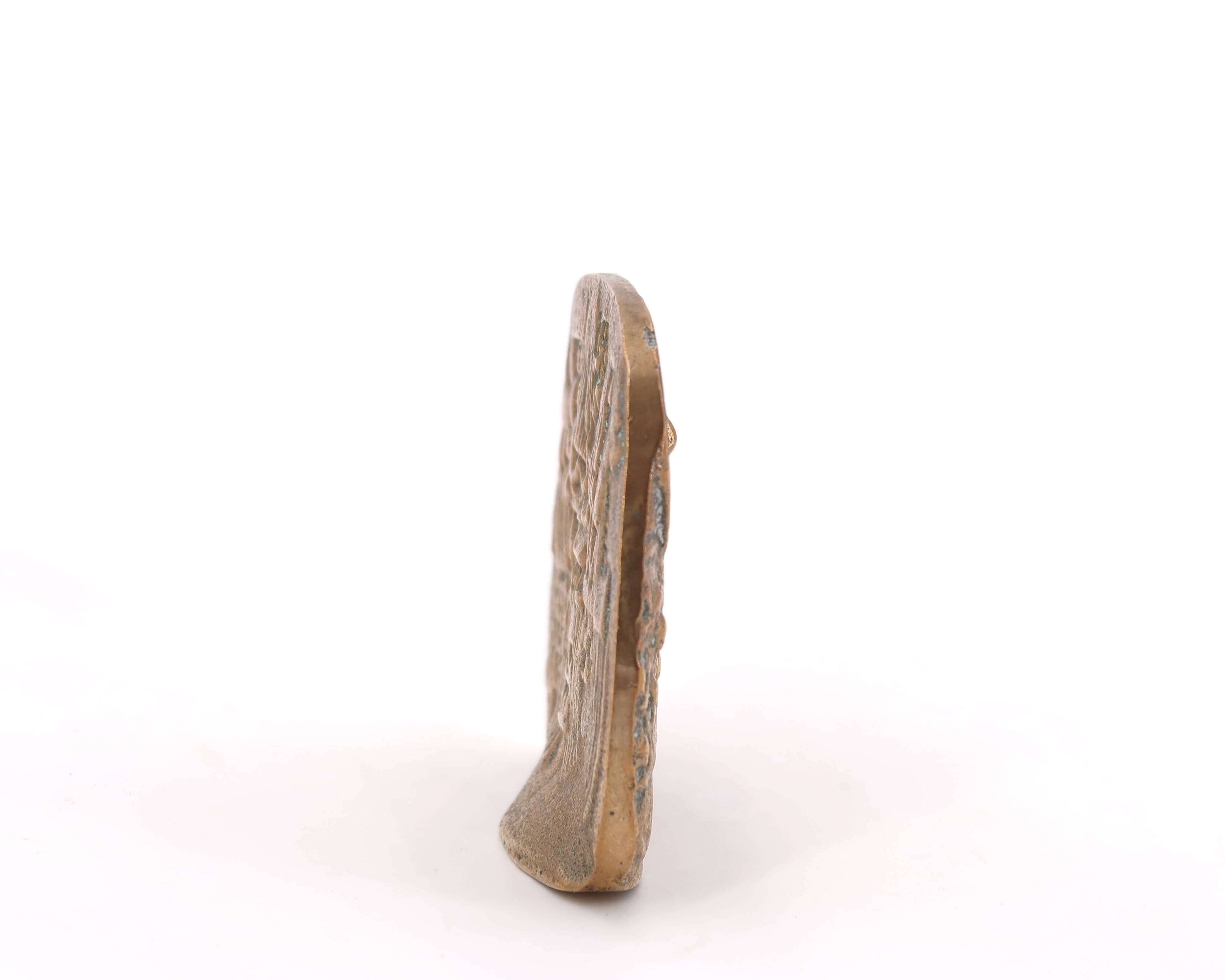 Bronze owl paperweight by Jarc, 1950s