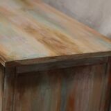 Multicolored patinated chest of drawers